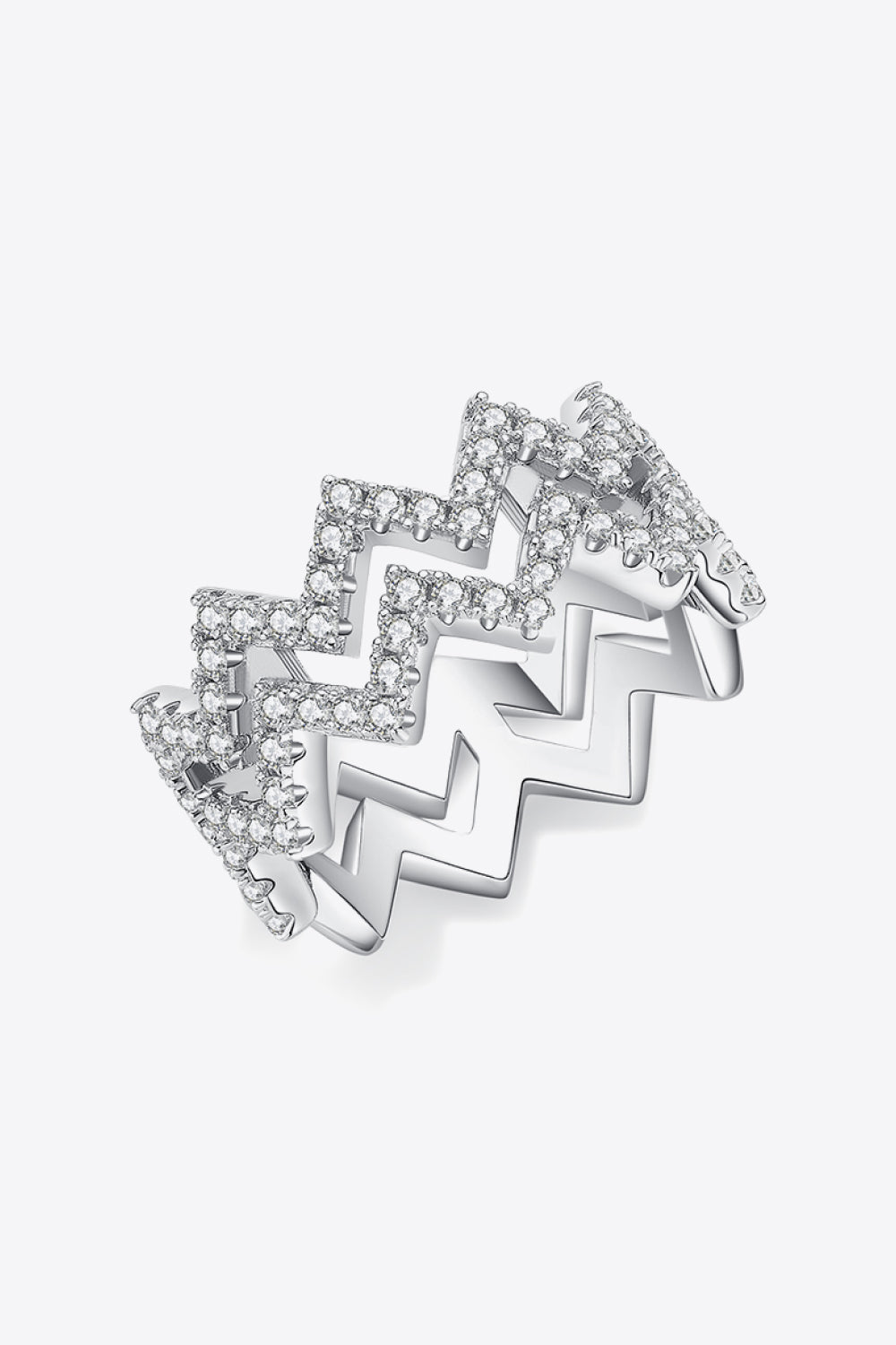 Uylees Boutique Moissanite Zigzag Stacking Rings