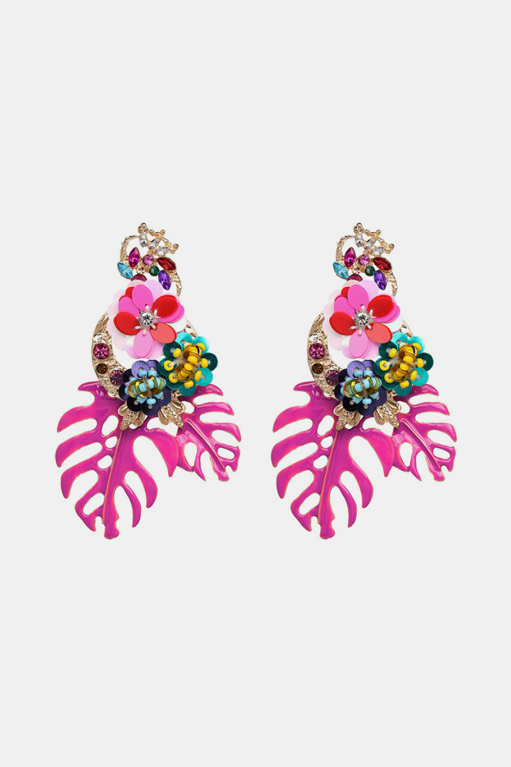 SOLD OUT - RESTOCKING: Leaf & Flower Shape Zinc Alloy Dangle Earrings