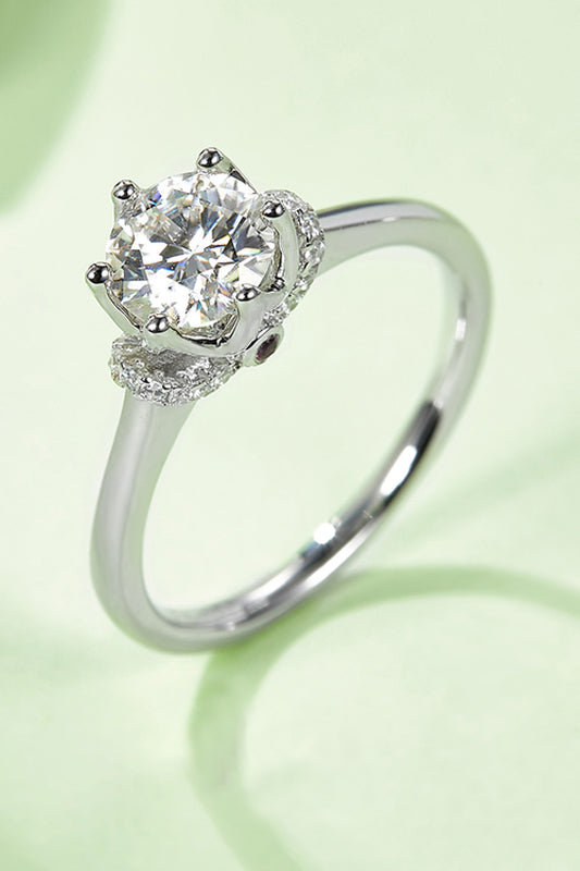 Uylees Boutique 1 Carat Moissanite 925 Sterling Silver Ring