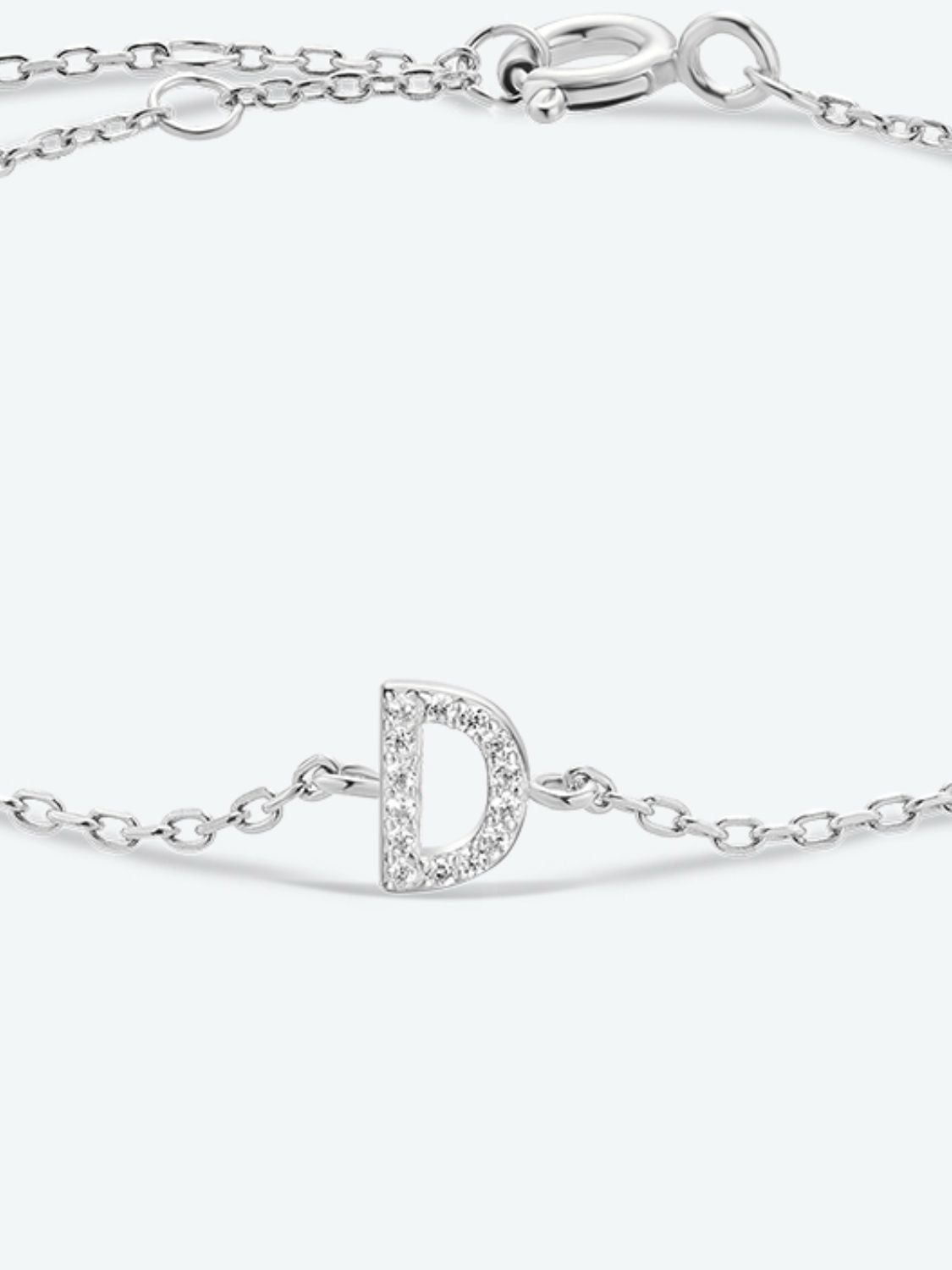 Uylees Boutique A To F Zircon 925 Sterling Silver Bracelet