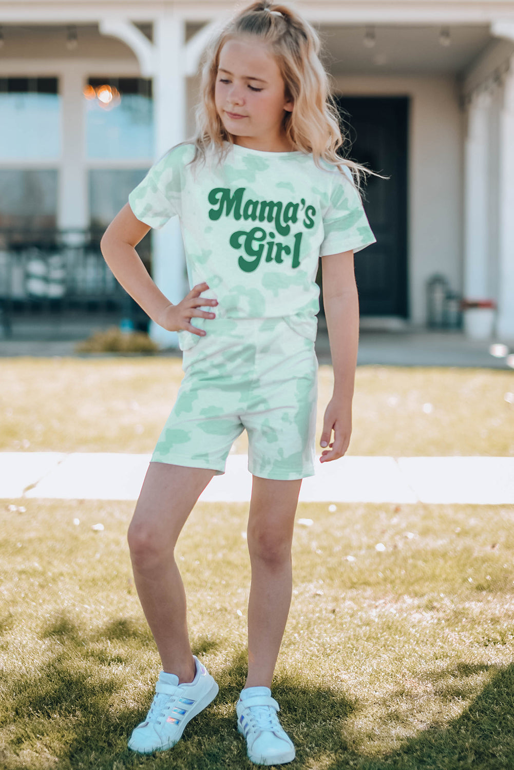 Girls Printed Letter Graphic Lounge Set (Mommy and Me Set)