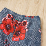Uylee's Boutique Graphic Tie Hem Top and Floral Flare Pants Set