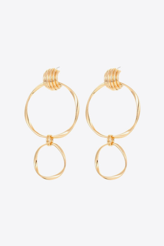 Uylee's Boutique Double Hoop Zinc Alloy Drop Earrings