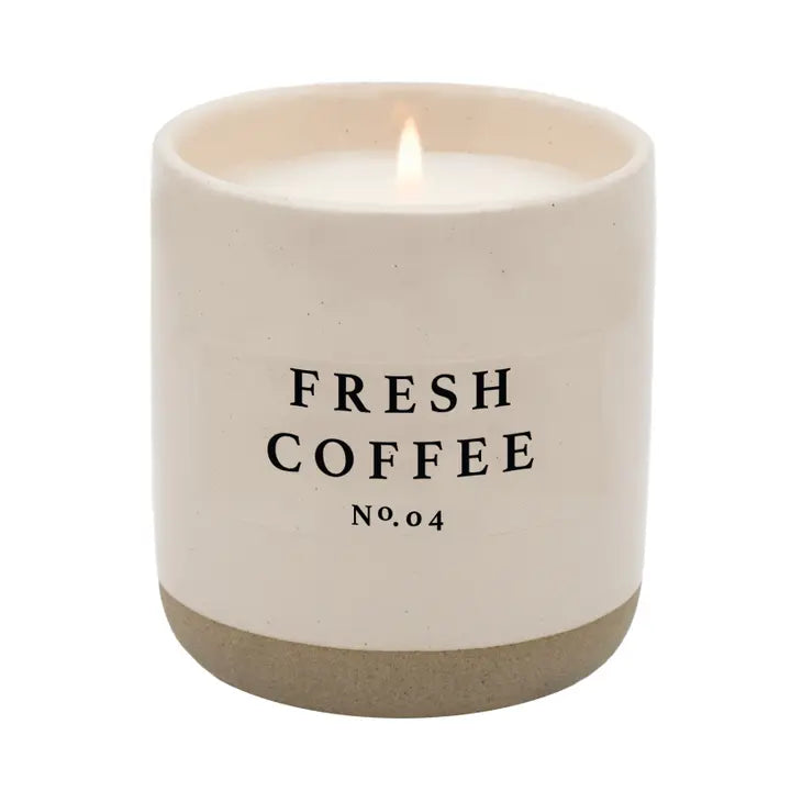 Cream Stoneware Soy Candles in Various Scents