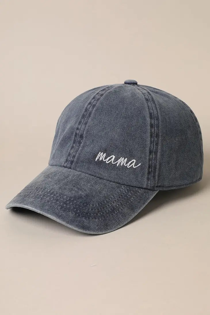 Mama Embroidered Baseball Cap in Assorted Colors