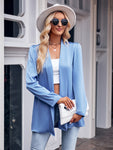 Open Front Puff Sleeve Cardigan