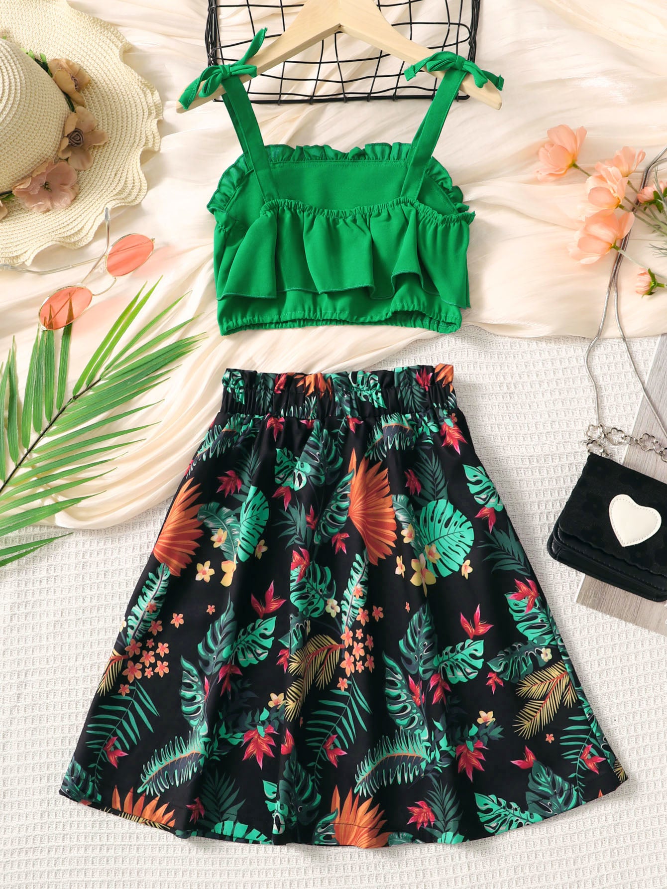 Uylee’s Boutique Layered Cami and Floral Skirt Set