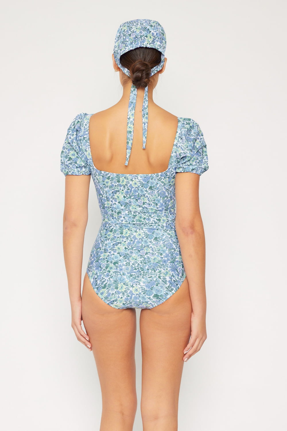 Marina West Swim Salty Air Puff Sleeve One-Piece in Blue (Mommy and Me Swim Suits)