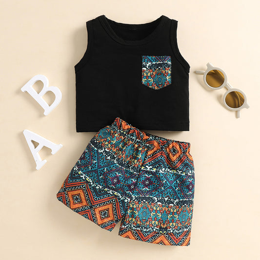 Uylee's Boutique  Graphic Tank and Printed Shorts Set