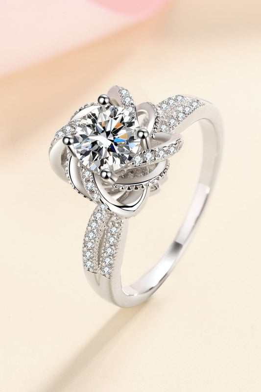 Uylees Boutique 1 Carat Moissanite 925 Sterling Silver Ring