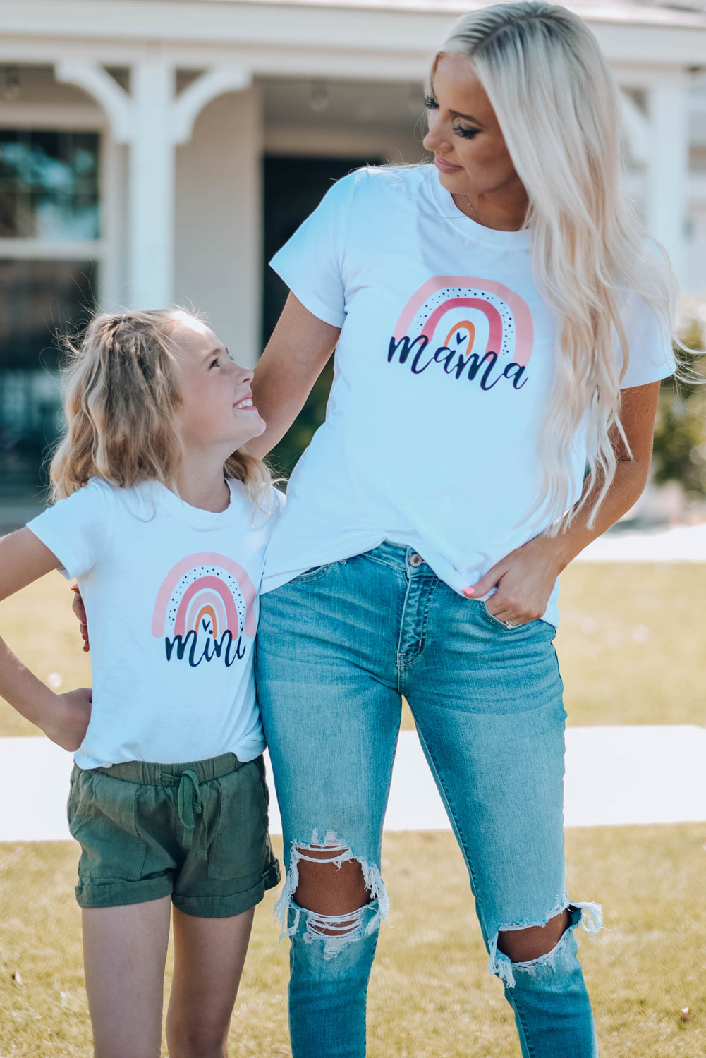 Uylee’s Boutique Girls Graphic Round Neck Tee Shirt (Mommy and Me Top)
