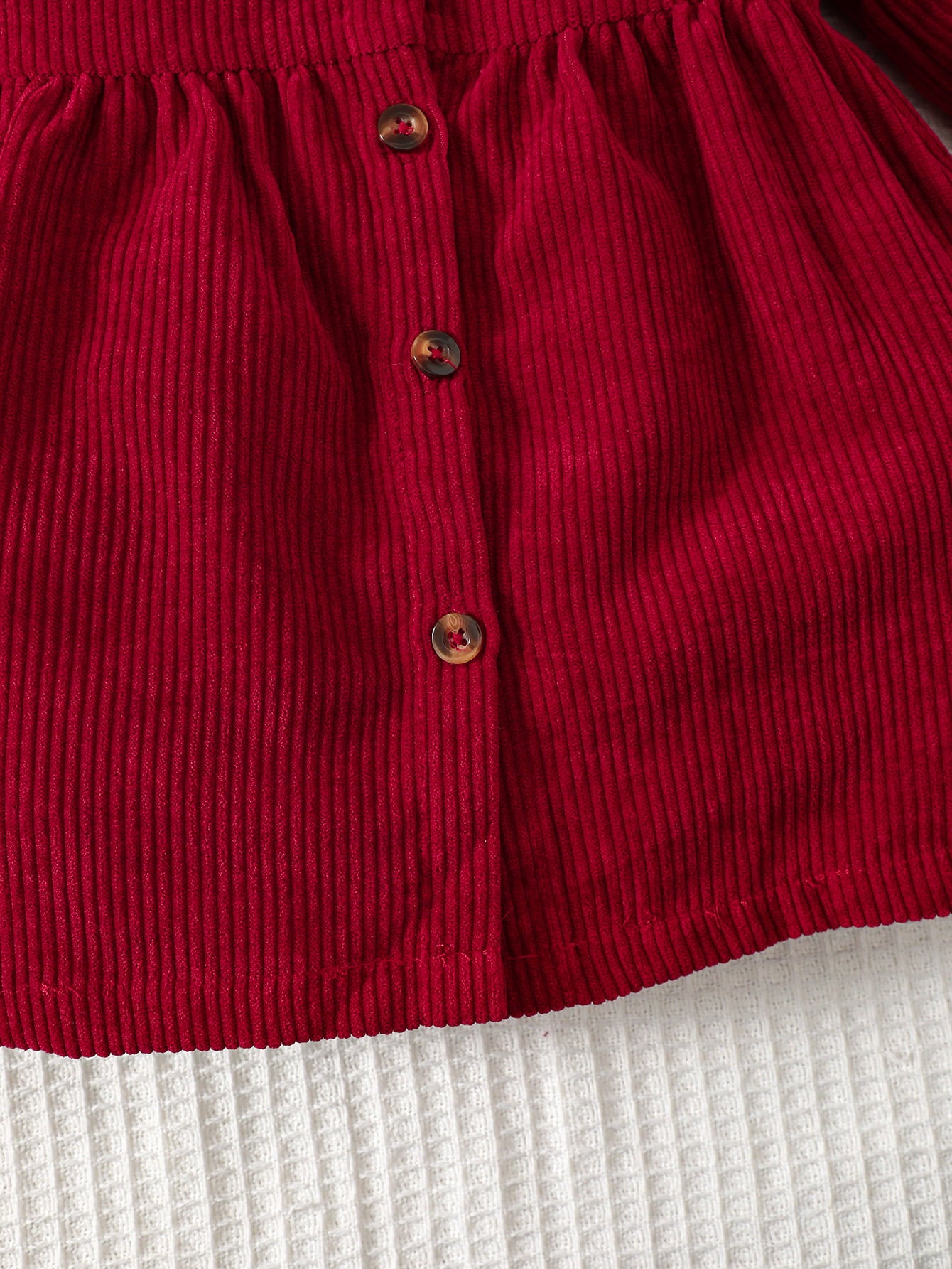 Uylee's Boutique Peter Pan Collar Buttoned Long Sleeve Dress