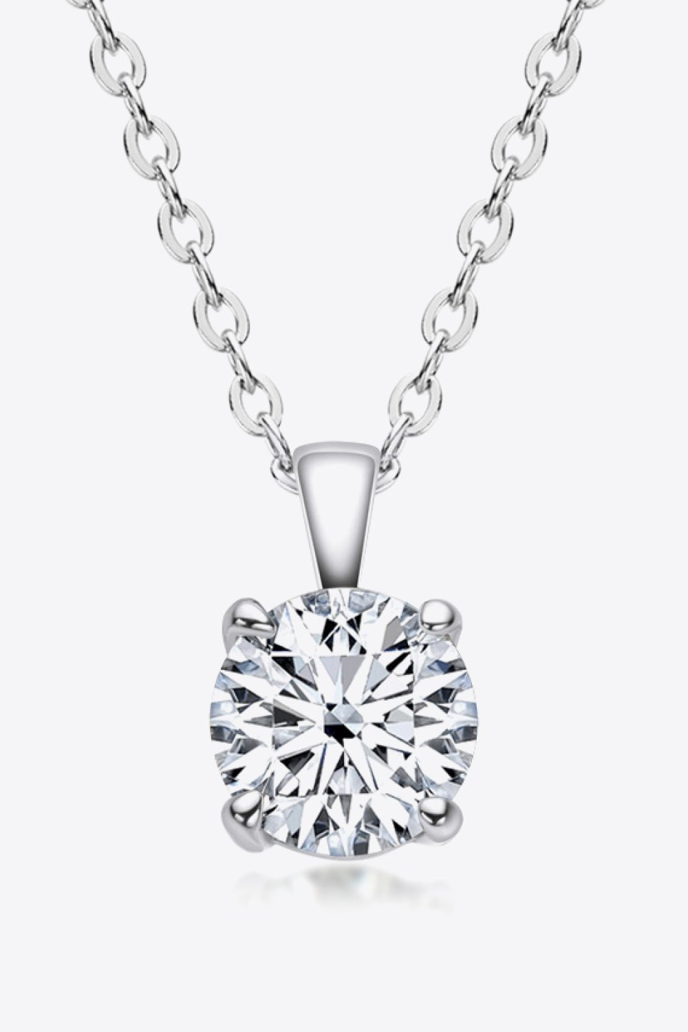 925 Sterling Silver 1 Carat Moissanite Chain-Link Necklace - Uylee's Boutique