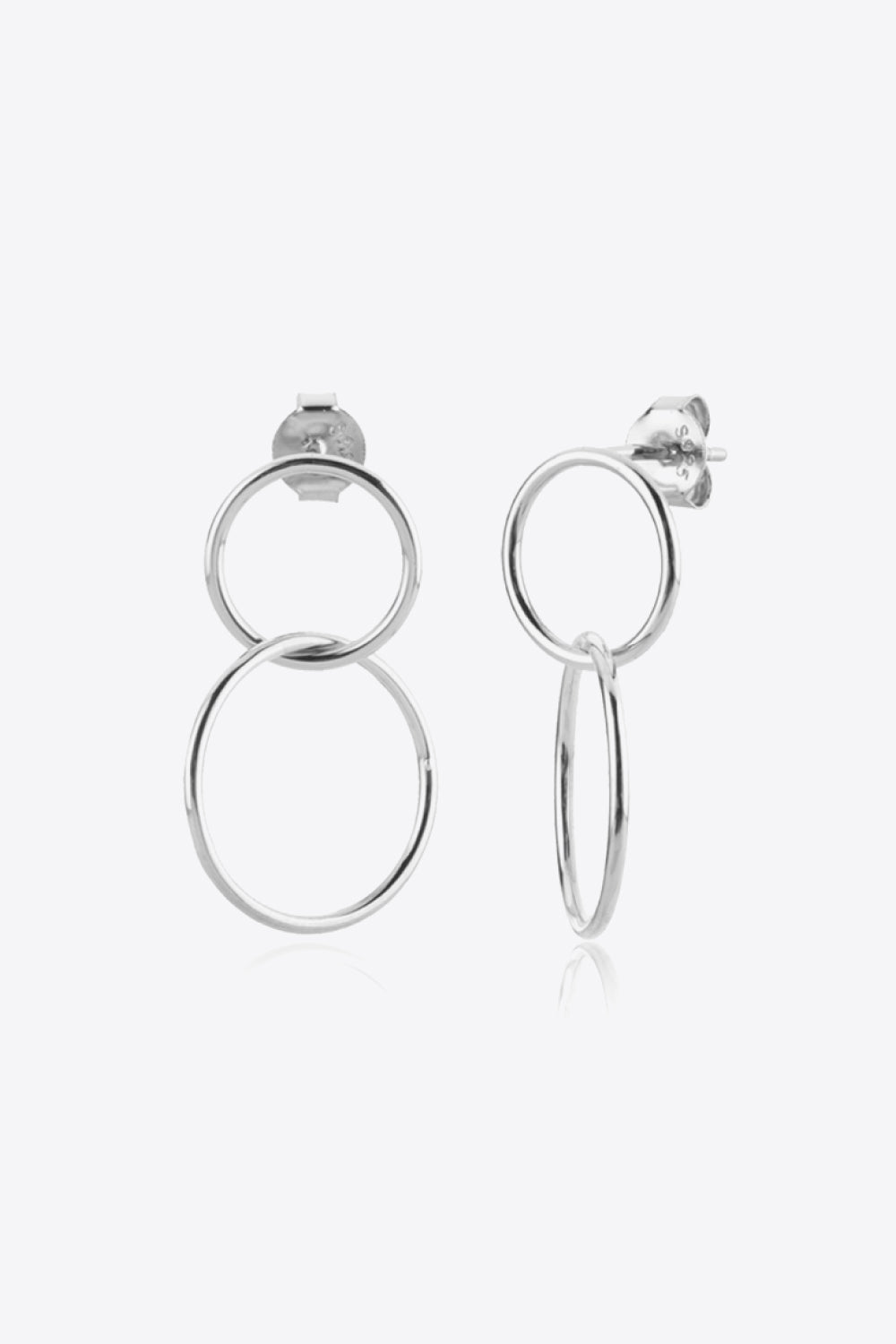 925 Sterling Silver Double Hoop Drop Earrings - Uylee's Boutique
