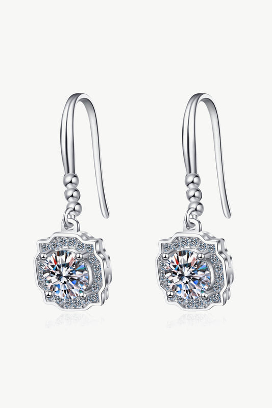 925 Sterling Silver Moissanite Hook Earrings - Uylee's Boutique