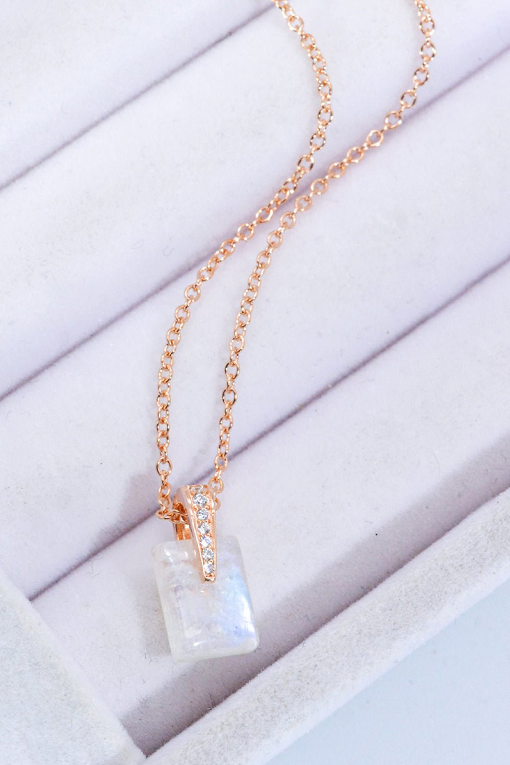 925 Sterling Silver Natural Moonstone Pendant Necklace - Uylee's Boutique