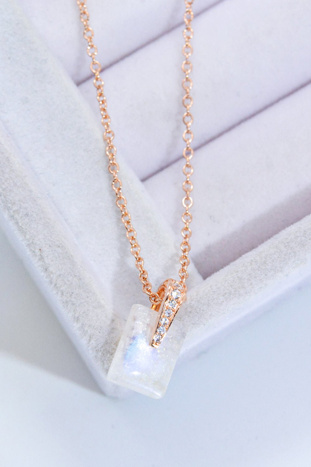 925 Sterling Silver Natural Moonstone Pendant Necklace - Uylee's Boutique