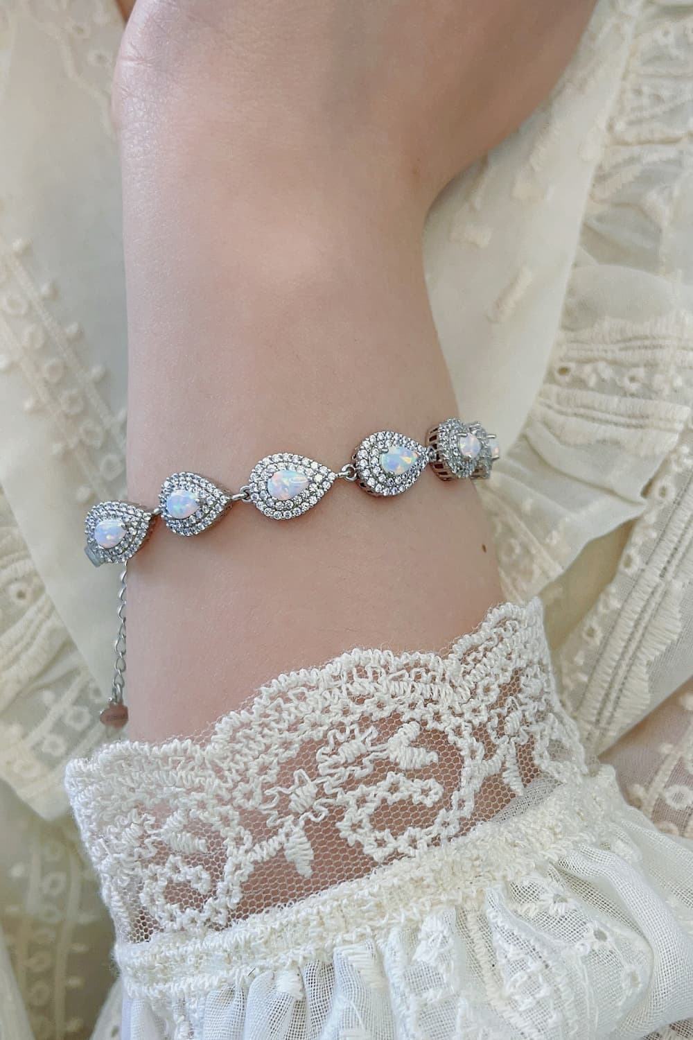 925 Sterling Silver Opal Bracelet - Uylee's Boutique