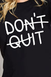 Simply Love DON'T QUIT グラフィック コットン T シャツ