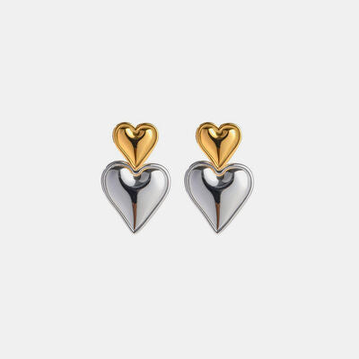 Stainless Steel Double Heart Earrings