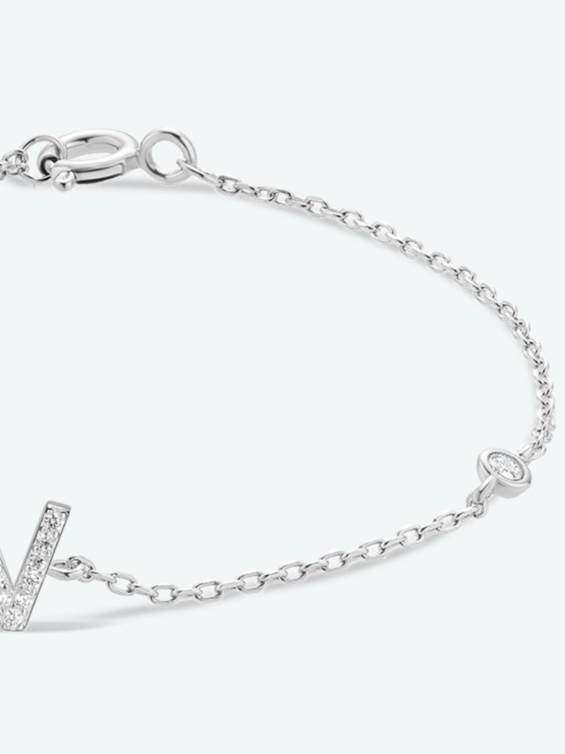 Uylees Boutique V To Z Zircon 925 Sterling Silver Bracelet