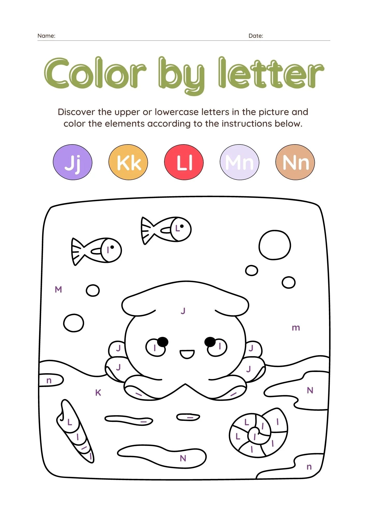 Color by Letter Workbook - 29 Pages