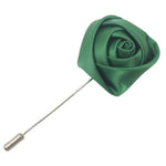 Handmade Flower Lapel Pin - Satin Green