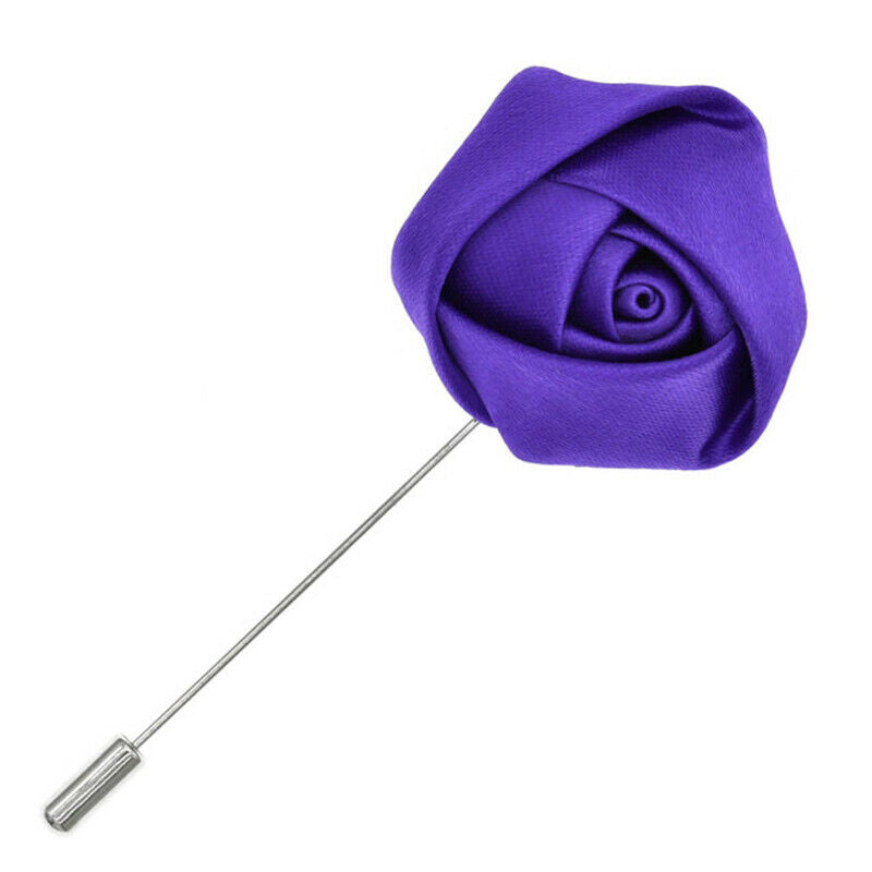 Handmade Flower Lapel Pin - Purple
