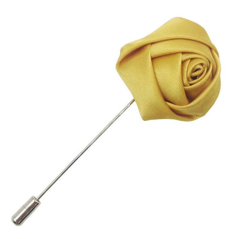 Handmade Flower Lapel Pin - Gold