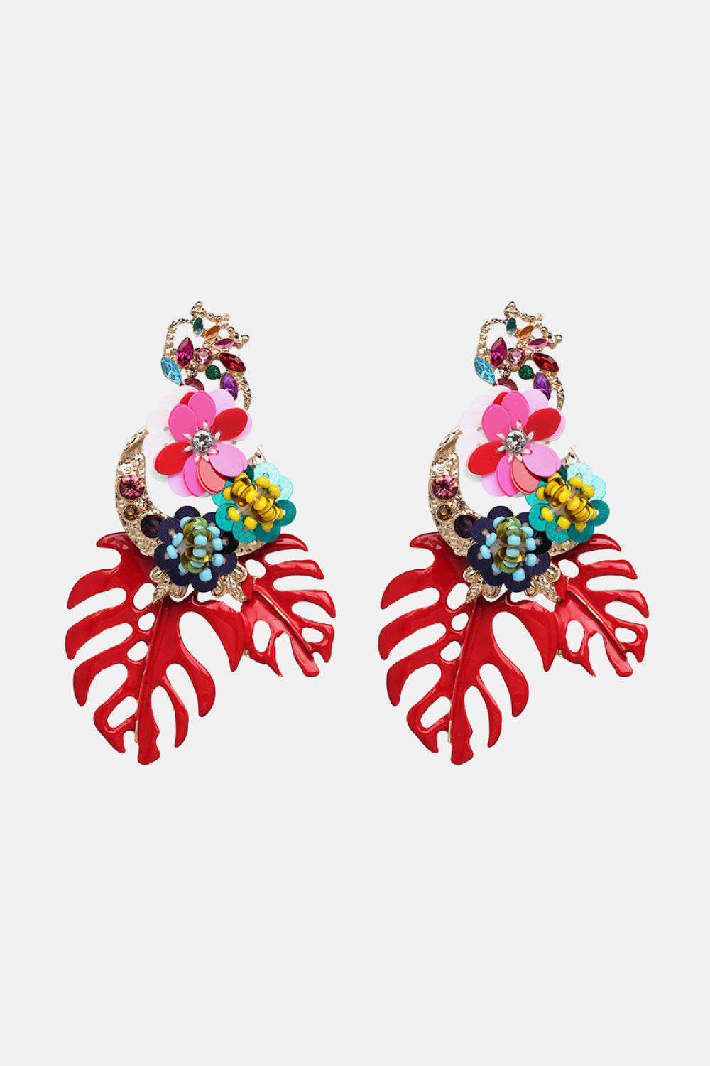 SOLD OUT - RESTOCKING: Leaf & Flower Shape Zinc Alloy Dangle Earrings