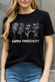 Simply Love GROW POSITIVITY グラフィック コットン Tシャツ
