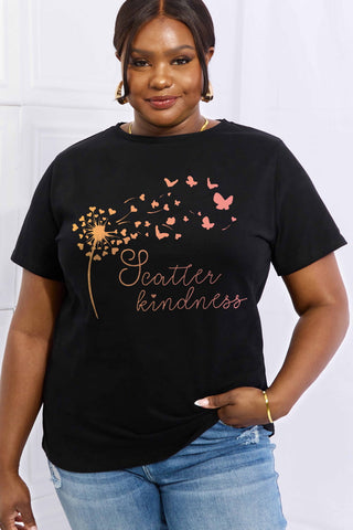 Simply Love Full Size SCATTER KINDNESS Graphic Cotton Tee