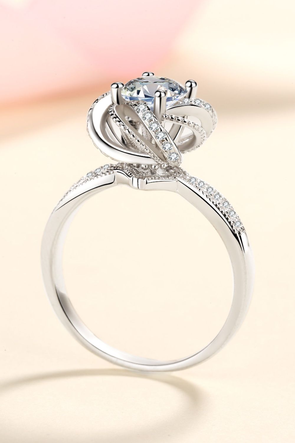 Uylees Boutique 1 Carat Moissanite 925 Sterling Silver Ring