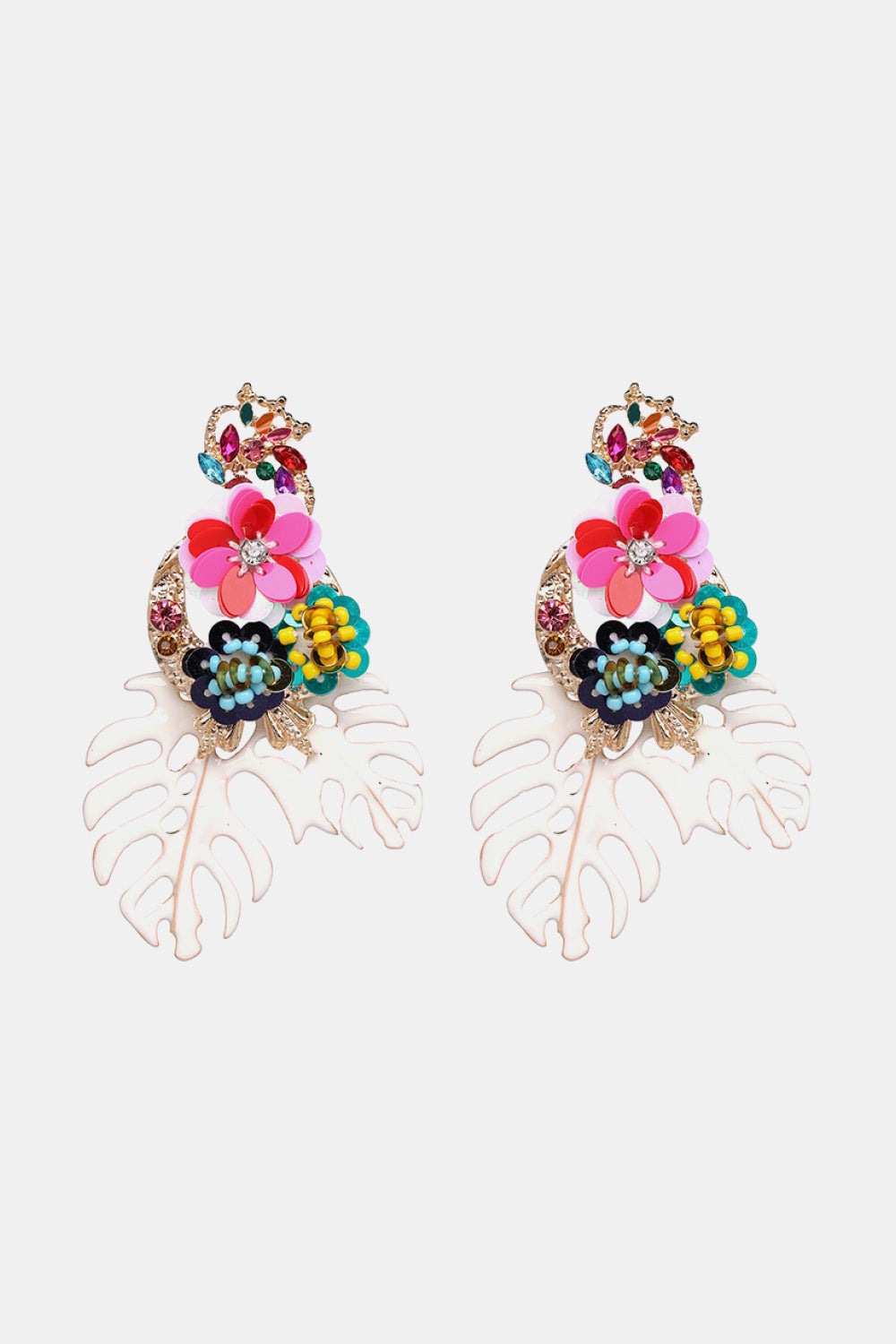 SOLD OUT - RESTOCKING: Leaf & Flower Shape Zinc Alloy Dangle Earrings