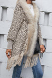 Leopard Fringe Detail Poncho