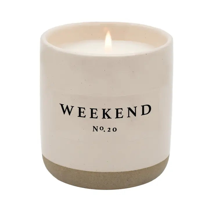 Cream Stoneware Soy Candles in Various Scents