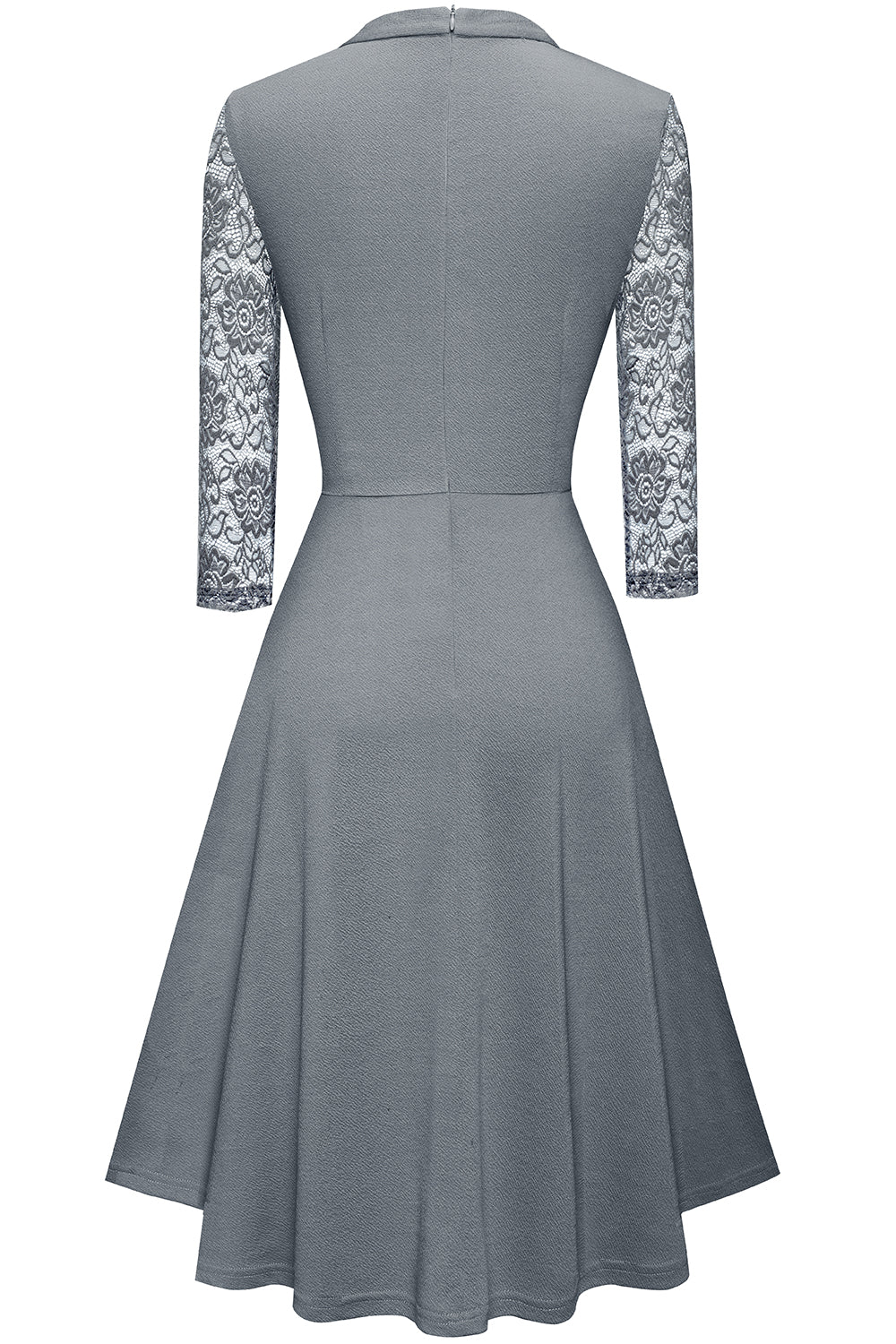 Round Neck Three-Quarter Sleeve Cutout Dress