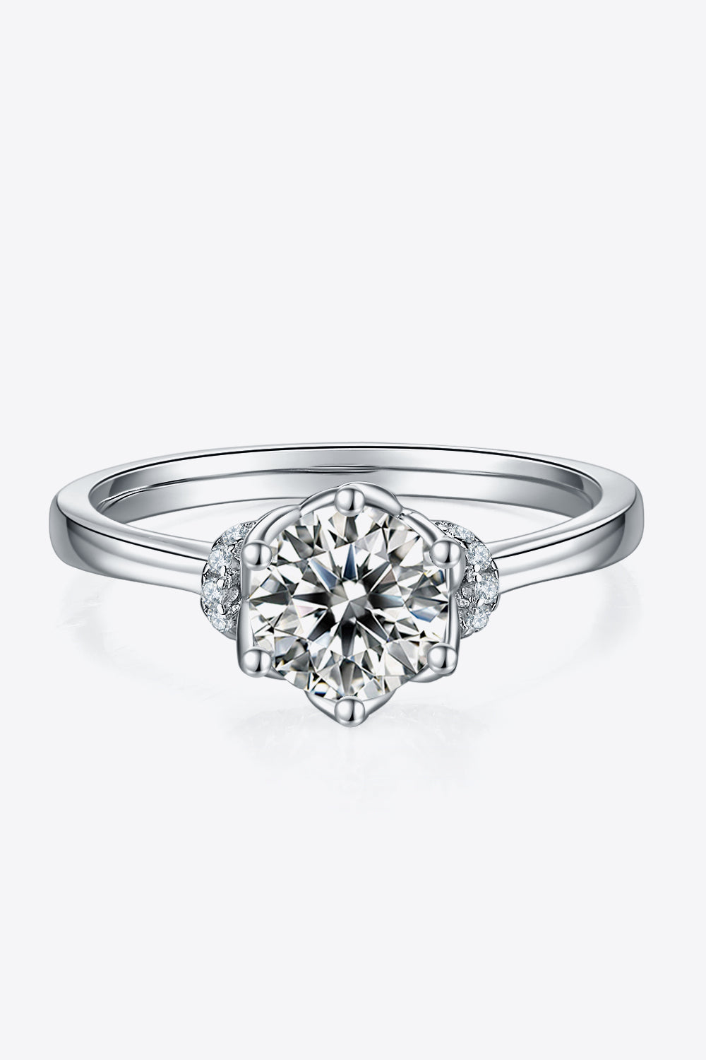 Uylees Boutique 1 Carat Moissanite 925 Sterling Silver Ring