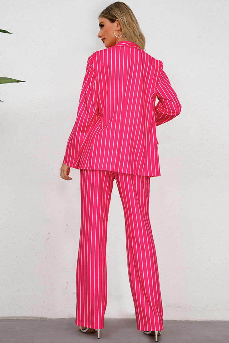 Striped Long Sleeve Top and Pants Set - Four Color Patterns