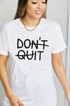 Simply Love DON'T QUIT グラフィック コットン T シャツ