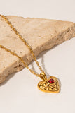 Uylees Boutique Heart Pendant Stainless Steel Necklace