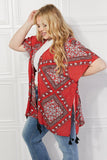 Paisley Design Kimono in Red