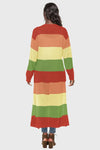 Color Block Long Sleeve Pocketed Cardigan