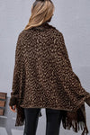 Leopard Fringe Detail Poncho
