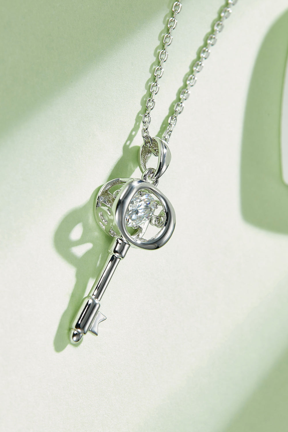 Uylee's Boutique Moissanite Key Pendant Necklace