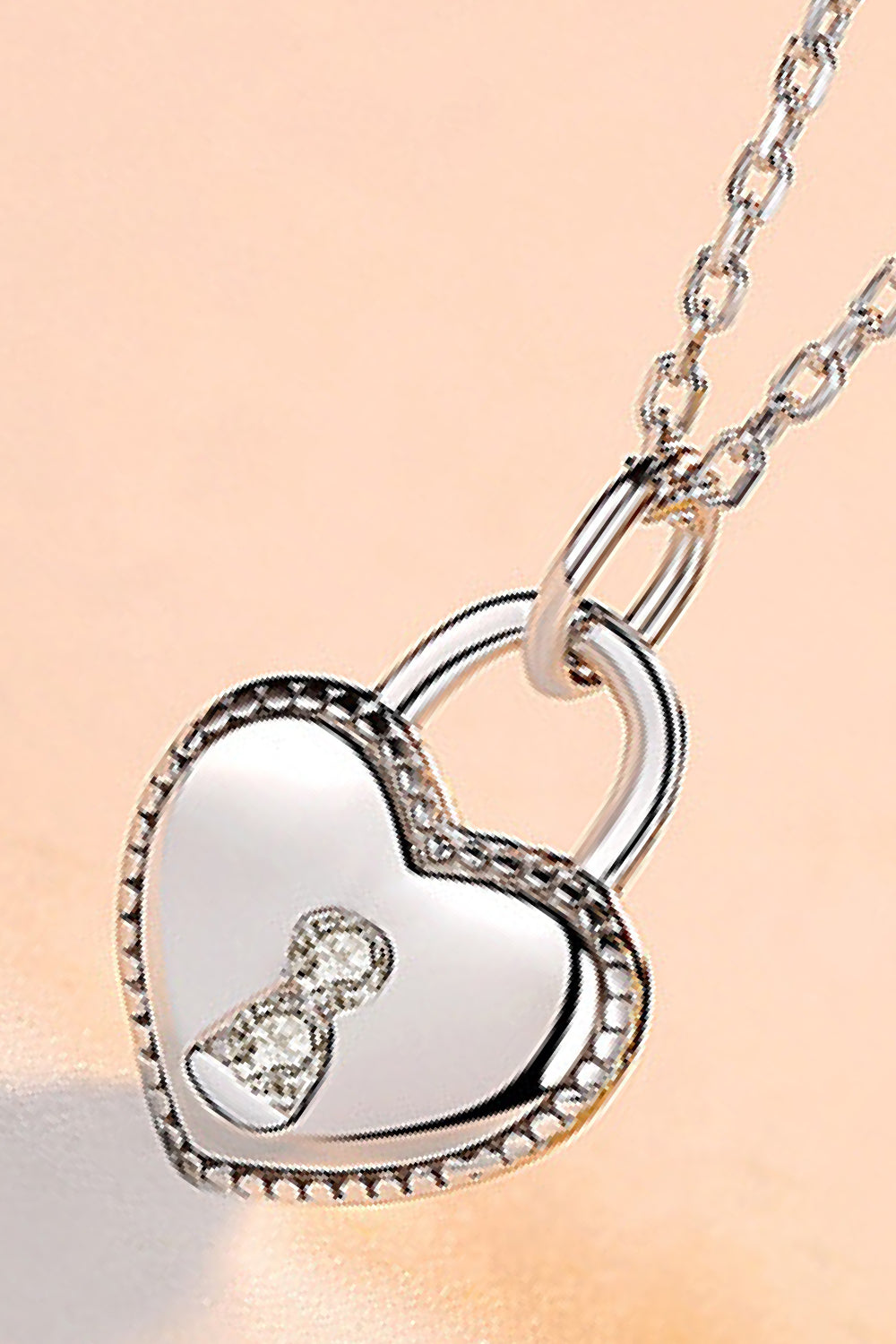 Uylee's Boutique Heart Lock Pendant 925 Sterling Silver Necklace