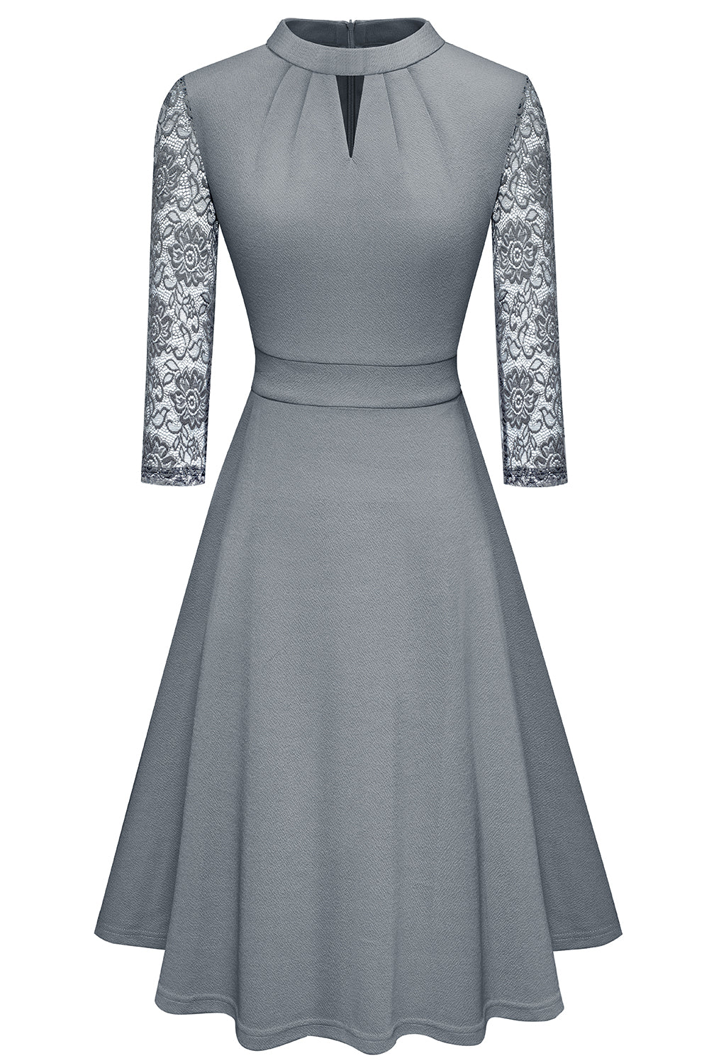 Round Neck Three-Quarter Sleeve Cutout Dress