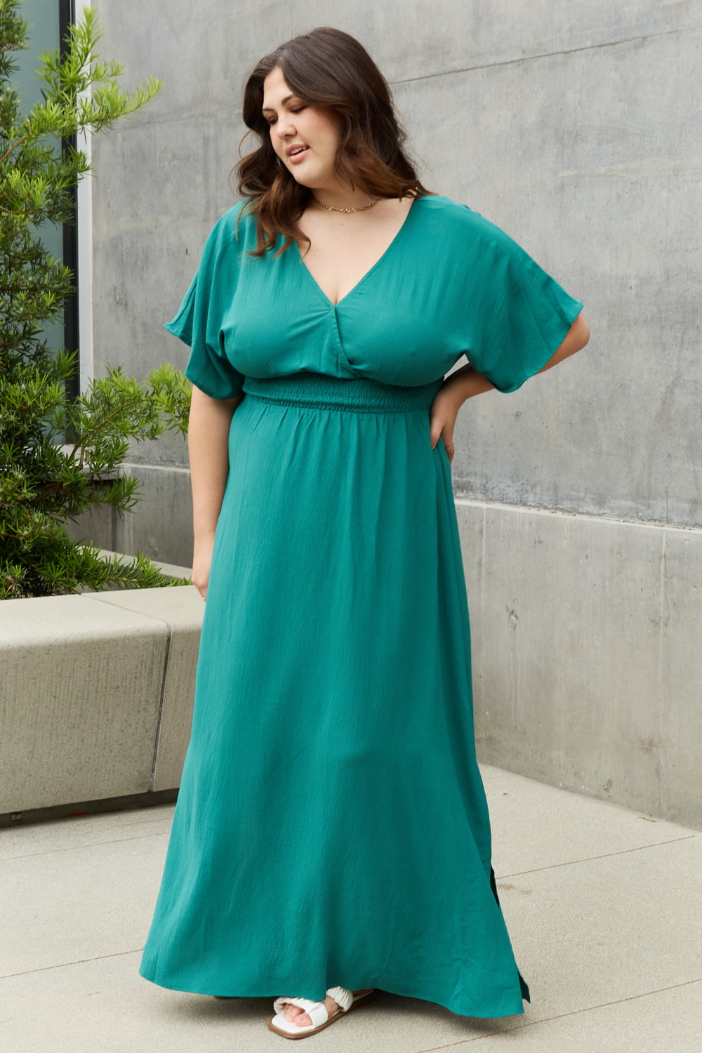Uylee's Boutique ODDI Full Size Woven Wrap Maxi Dress