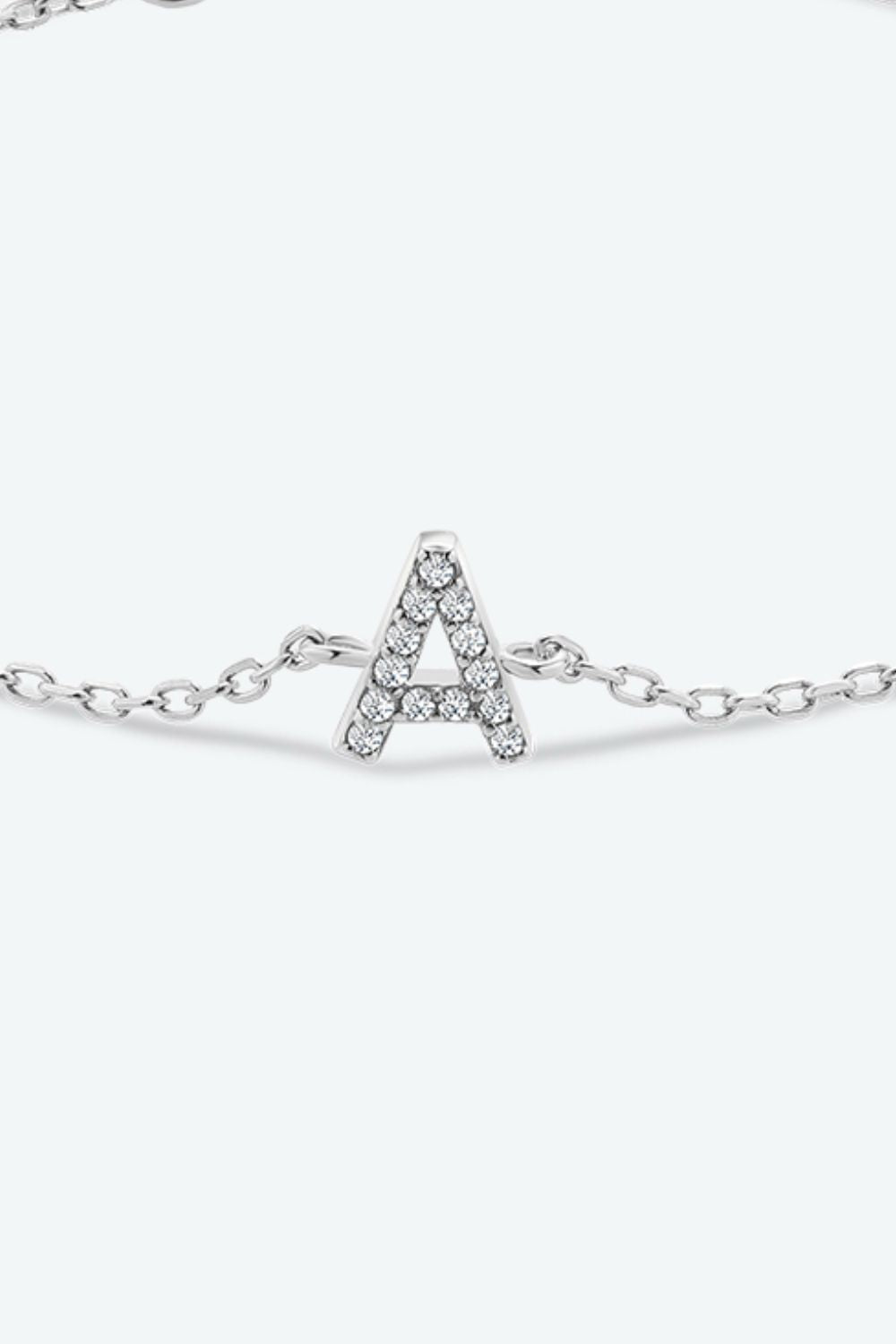 Uylees Boutique A To F Zircon 925 Sterling Silver Bracelet