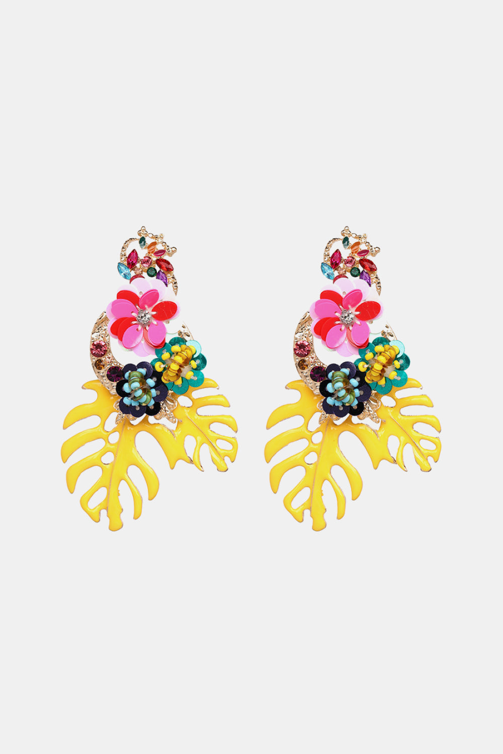 SOLD OUT - RESTOCKING: Leaf & Flower Shape Zinc Alloy Dangle Earrings